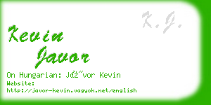 kevin javor business card